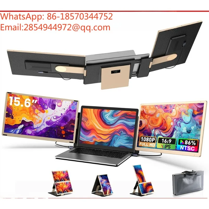 15.6‑inch Portable Dual Secondary Monitor Rotatable Horizontal Vertical Laptop Extended Display Screen