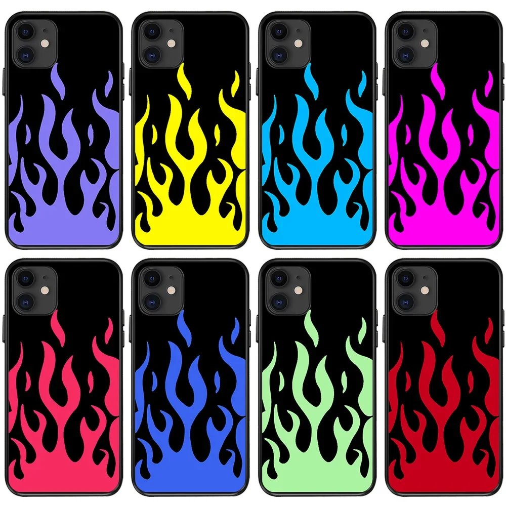 Green Flames phone case for iPhone15 cross-border XR green flame mobile phone case