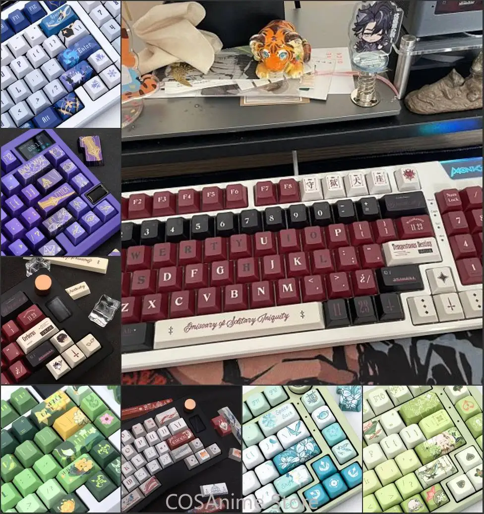 

Genshin Impact Neuvillette Anime Cosplay Keycaps Key Cherry Profile Pbt Thermal Sublimation Mechanical Keyboard Keycaps keyboard