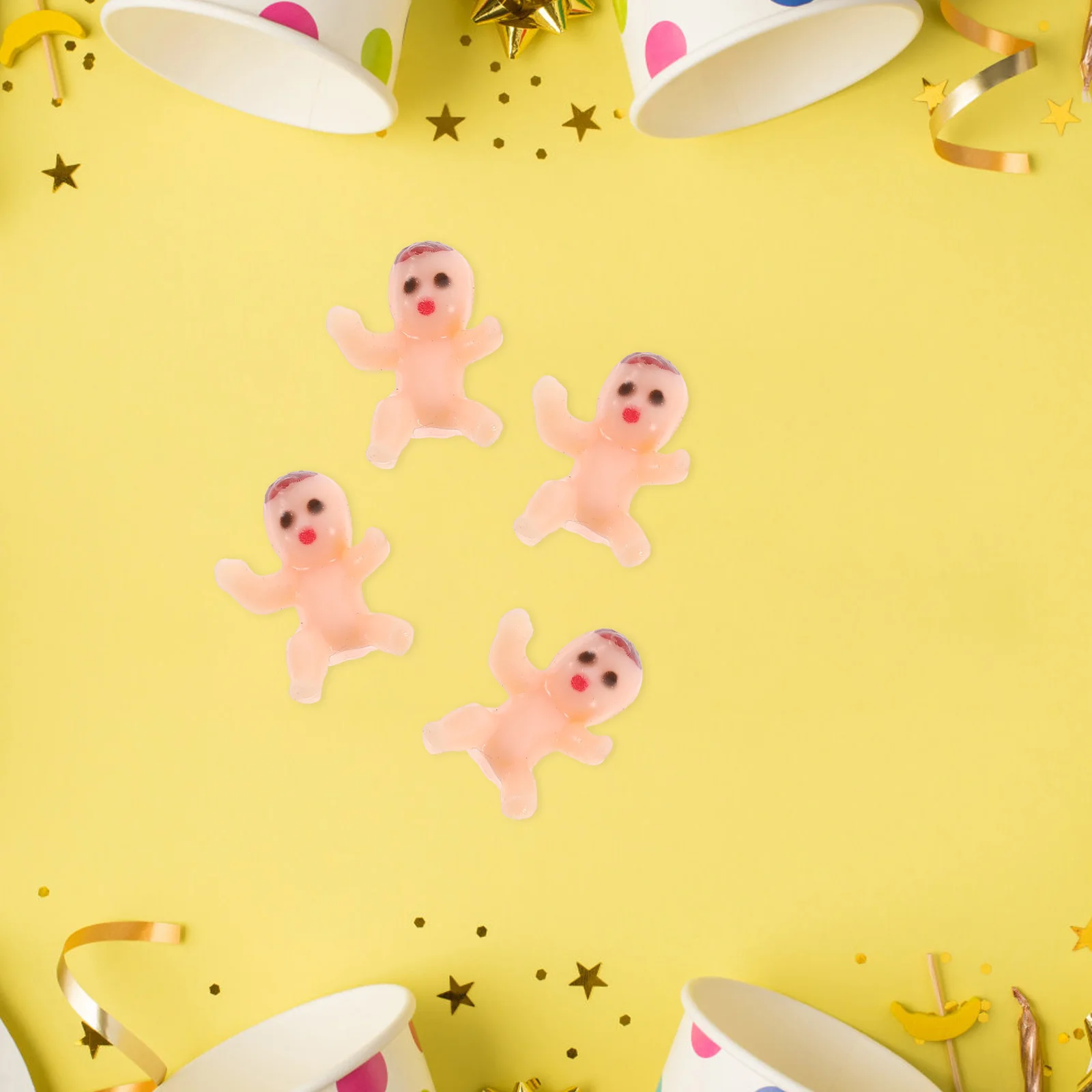 

100 Pcs Baby Full Moon Gifts Mini Babies Shower Decorations Plastic Safe Party Favors Cake Decorations House Decor Baby