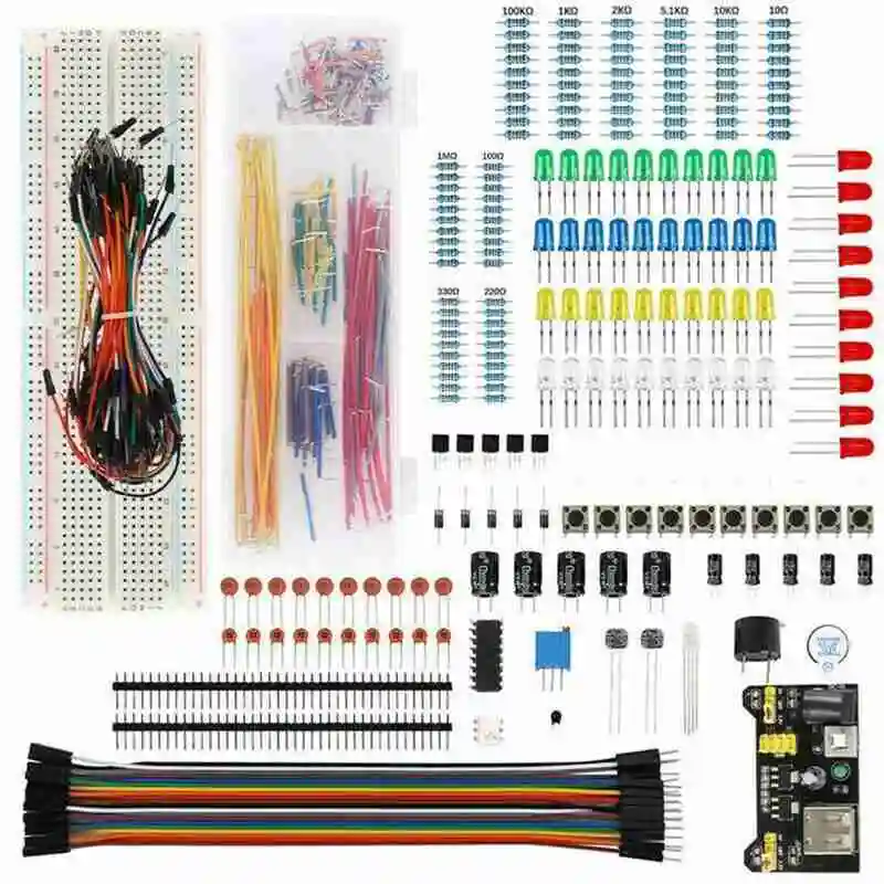 DIY Project Starter Electronic Kit With 830 Tie-points Breadboard for Arduino UNO R3 Electronic Components Set With Box