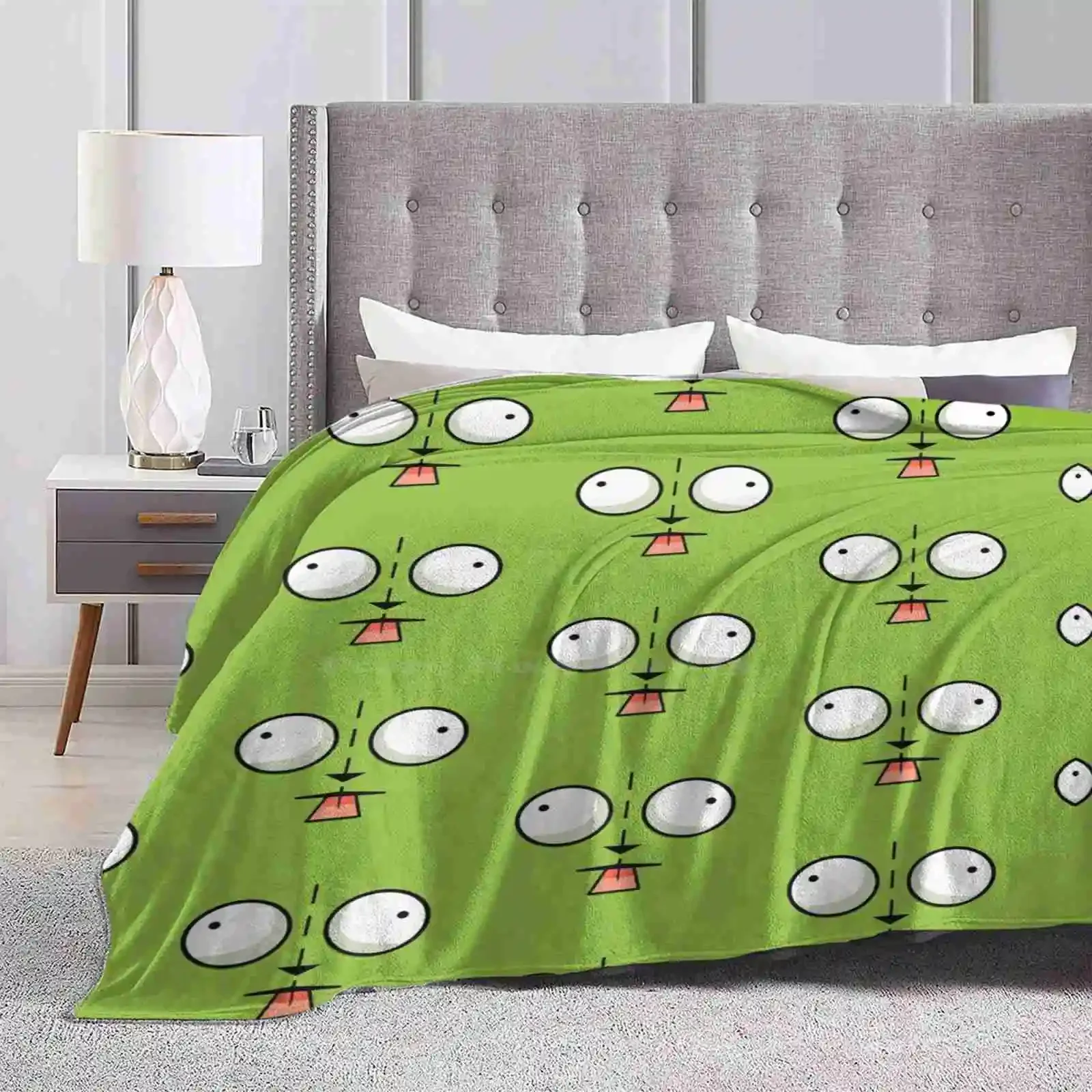 Gir Face-Invader Zim Cartoon Soft Warm Light Thin Blanket Gir Face Gir Artwork Cartoon Invader Zim Gir Invader Zim Artwork Gir