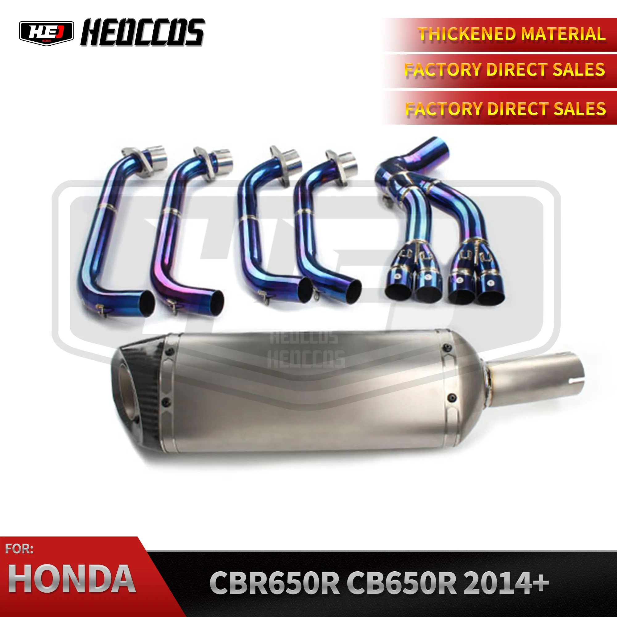 

HEO Motorcycle Full Exhaust System For Honda CBR650R CB650R 2014+ Titanium Alloy Exhaust Muffler Front Pipe