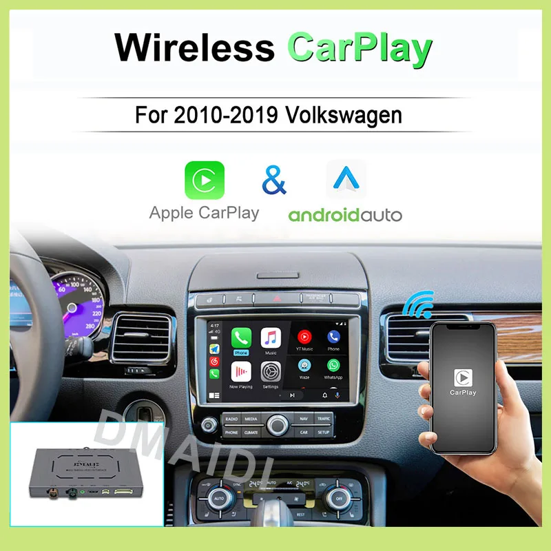 GPS Navigation Wireless Carplay Android Auto Decoder Box For Volkswagen VW Polo Golf Touareg Tiguan Teramont Passat 2010-2019