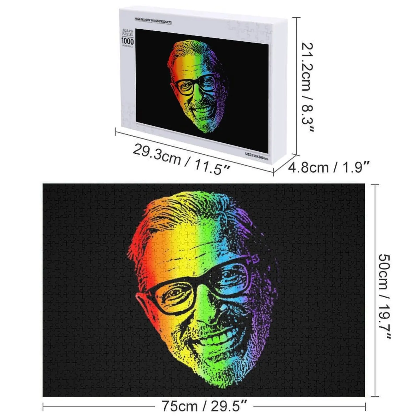 قوس قزح جيف جولدبلوم الكلاسيكية بازل قطع ديوراما الملحقات مع صورة شخصية خشبية الحيوان تخصيص هدية لغز