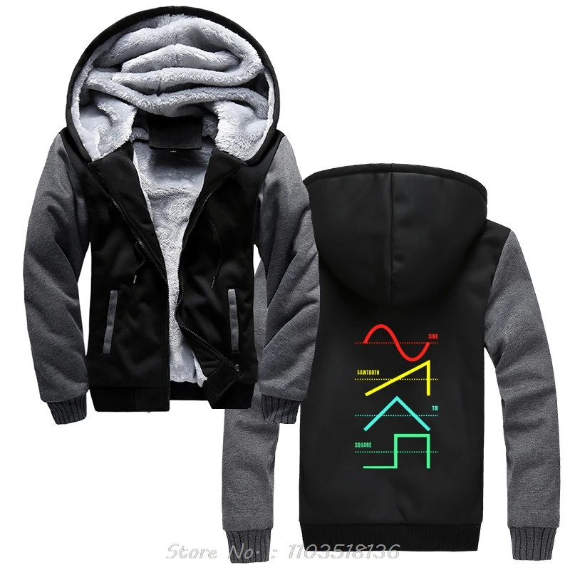 Vintage Analog Synthesizer Techno Waveform Synth Nerd Hoodie Graphic Streetwear Birthday Gifts Hoody Clothing Winter Coats