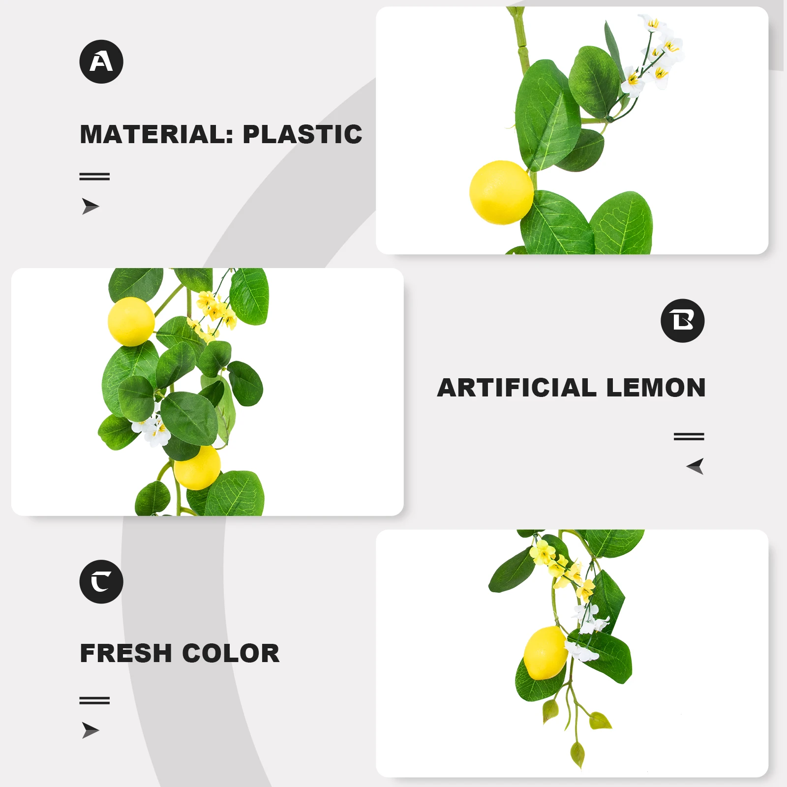 

Artificial Lemon Rattan Plastic Fruit Vine Home Decor Wall Mounted PendantFlower Door Hang Wreath Festive Party Supplies