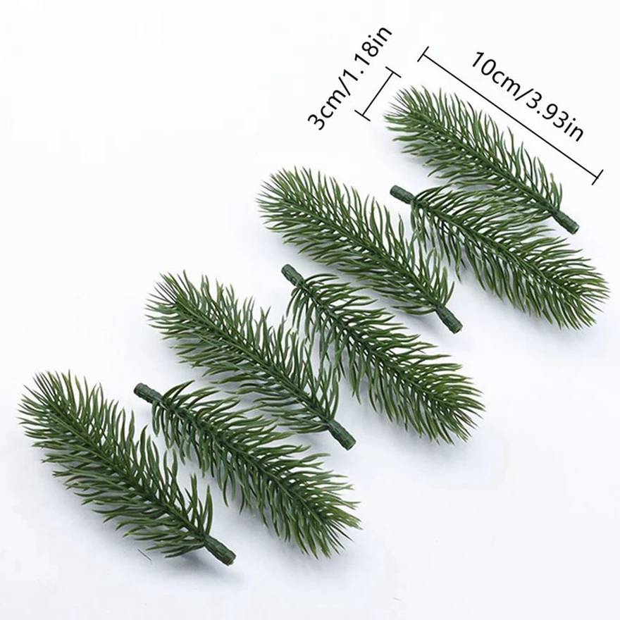 10/30 Stück künstliche Pflanzen Kunststoff Kiefernnadel Schneeflocke Zubehör Weihnachtsbaum Kranz Hochzeit Zuhause Outdoor Garten DIY Dekor