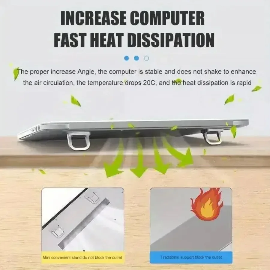 2 Stück Aluminiumlegierung Laptop-Zubehör Laptop-Ständer für Computerhalter Mini tragbare Beine für MacBook Computer-Ständer – Detail 3