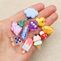 10Pcs Multi-Styles Mix Fruit Animals Dice Cloud Resin Earring Charms Diy Findings Keychain Bracelets  Handmade Charms