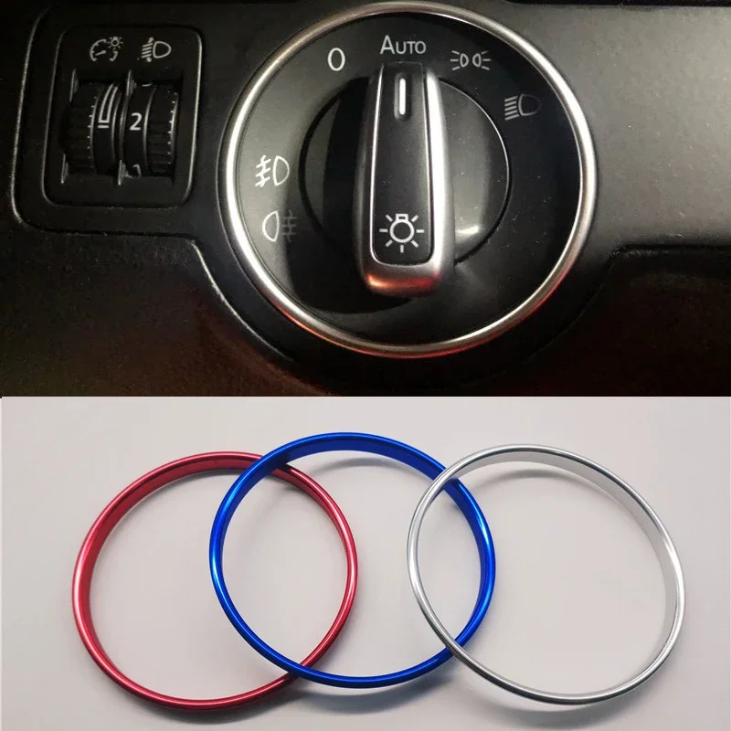Car Headlight Switch Decorative Trim Frame Ring For Volkswagen VW Golf Jett MK5 MK6 Passat B6 B7 CC Touran Tiguan