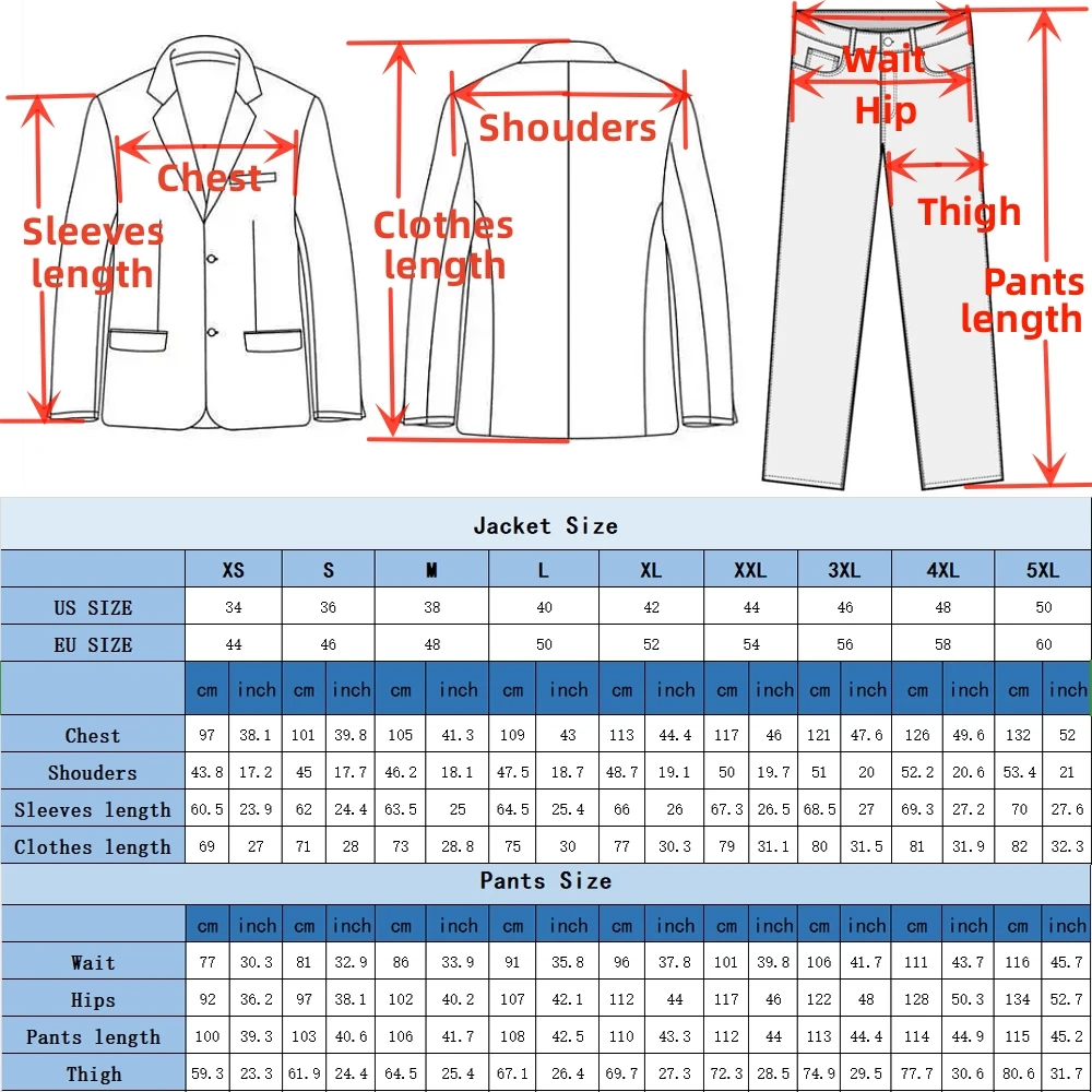 Men\'s Two Piece Suit Serge Single Breasted One-chest Suits for Men Wedding Elegant Man Suit Wedding Evening Dresses Costumes