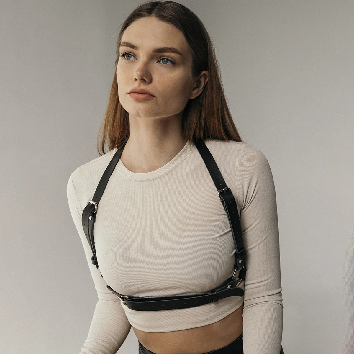 

Модный Широкий кожаный поясной ремень для женщин, бандажный ремень в стиле панк, готика, нагрудный ремень, подтяжки в стиле Харадзюку, аксессуары для одежды