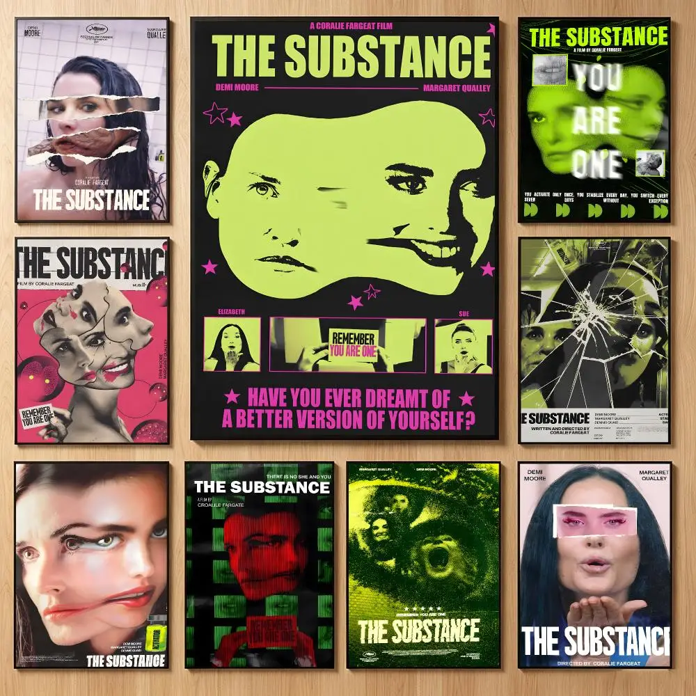 Bold Movie T‑The Substance Poster Classic Self-Adhesive PP Wall Sticker for Living Room Bar Decor Gift