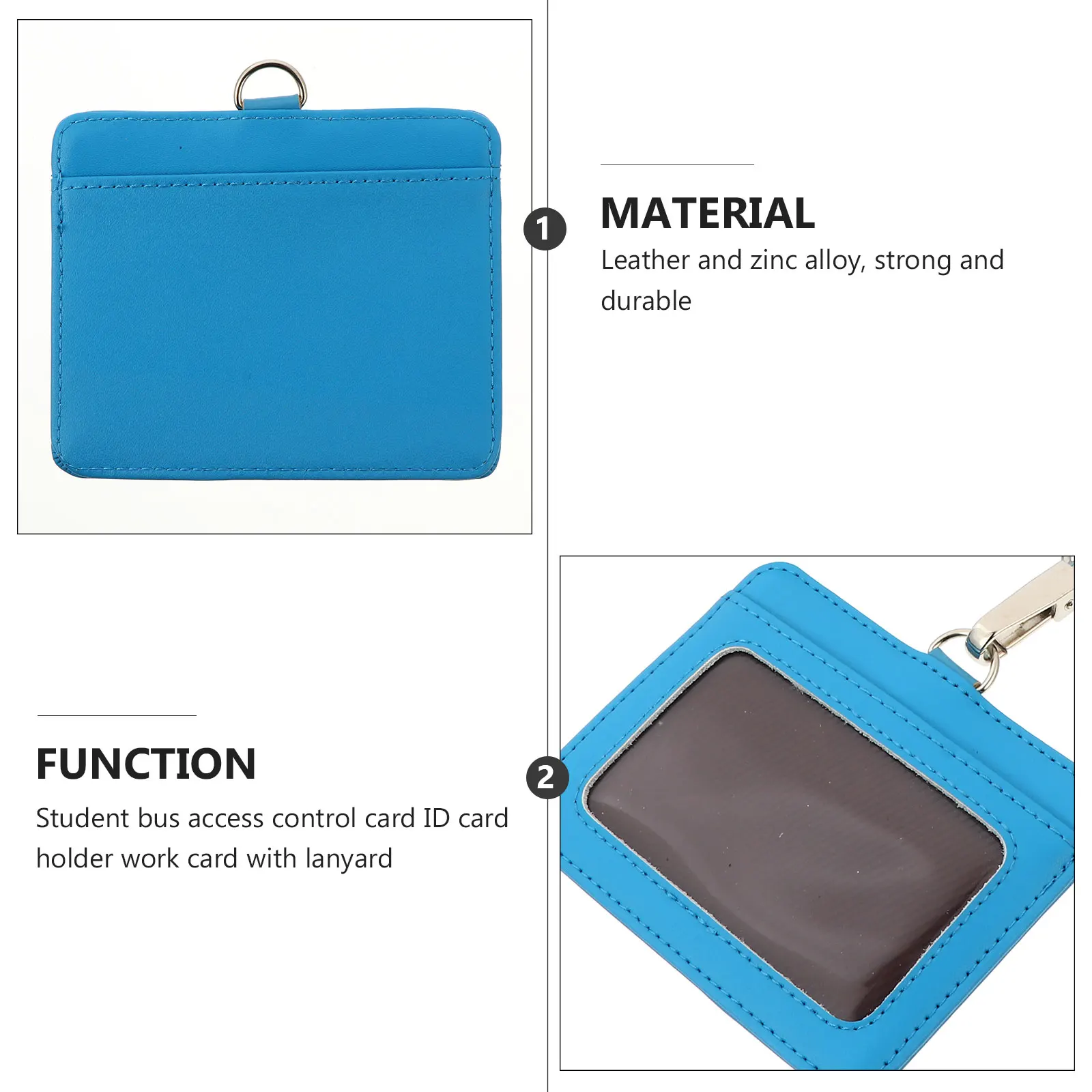 

1pc Id Badge Holders Hanging Buckle Zinc Alloy Anti-Rust Two Slots For Employee Bus Cards Hand-Wrapped Stitched