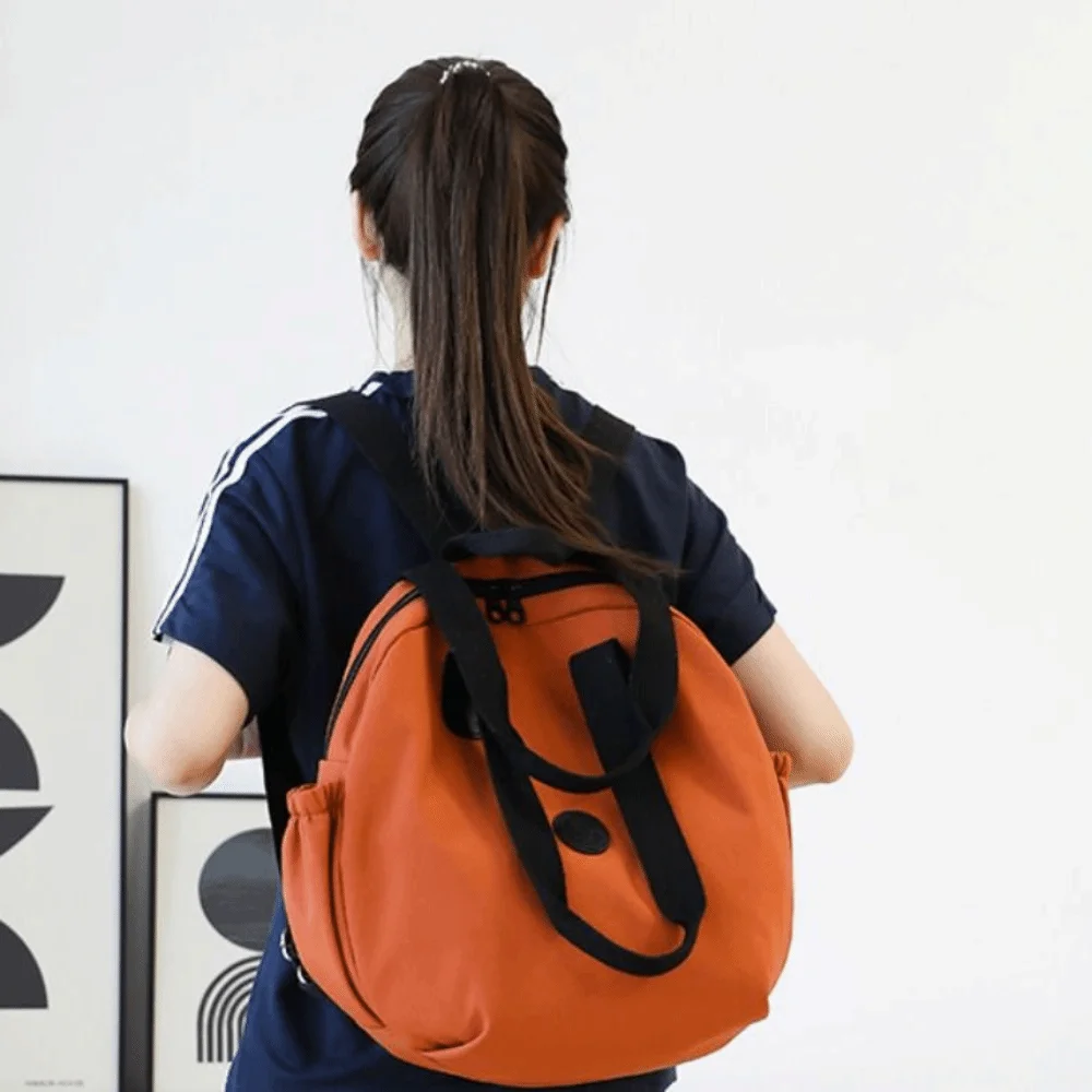 

Korean Style Swimming Nylon Backpack Large Capacity Nylon Round Shape Shoulder Bag Niche Design Tote Bag Fitness Bag Travel