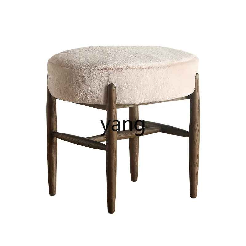 LMM Nordic retro solid wood dresser simple personalized makeup stool bedroom light luxury makeup table combination