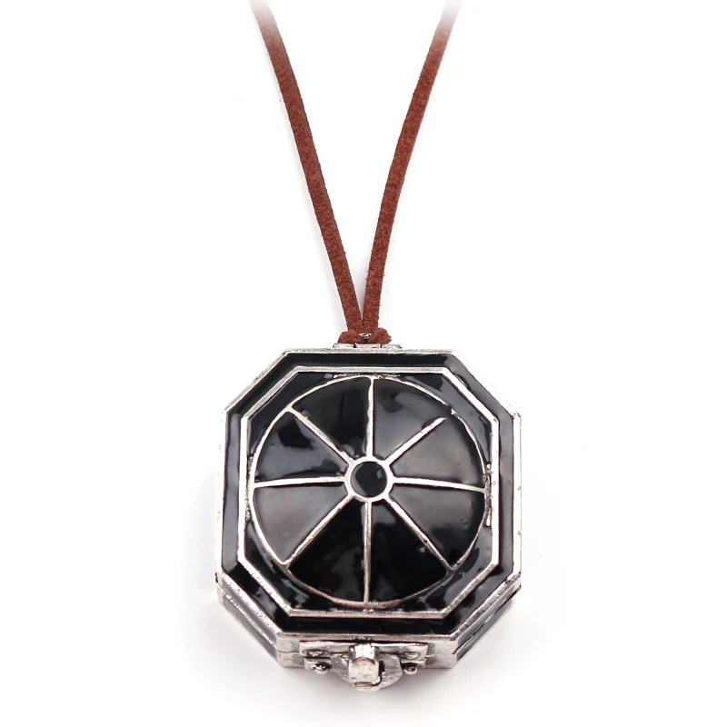 Collier Boussole Vintage avec Pendentif Montre de Poche Jack pour Homme, Long Cordon Émaillé Noir, Cadeau de Costume