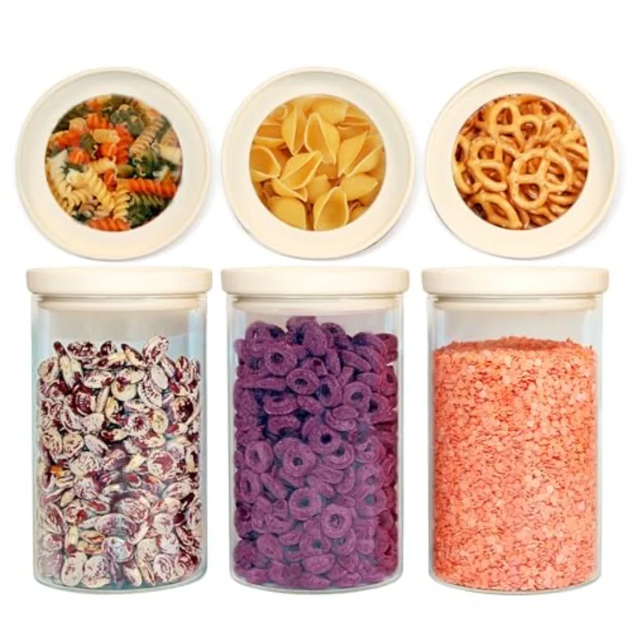 

Glass Food Storage Jar with Glass Lid Food Canister Set with Airtight Lids Pantry Jar for Kitchen Organization. Food Storage Co