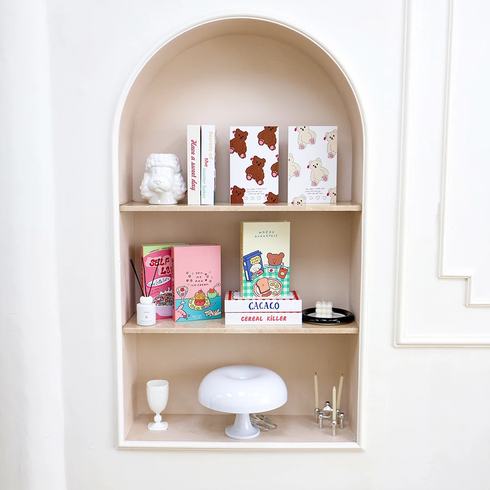 Cute Cream Food Style Decoration Fake Book Openable Book Storage Box Coffee Table Living Room Bedroom Home Additional Decoration view 2
