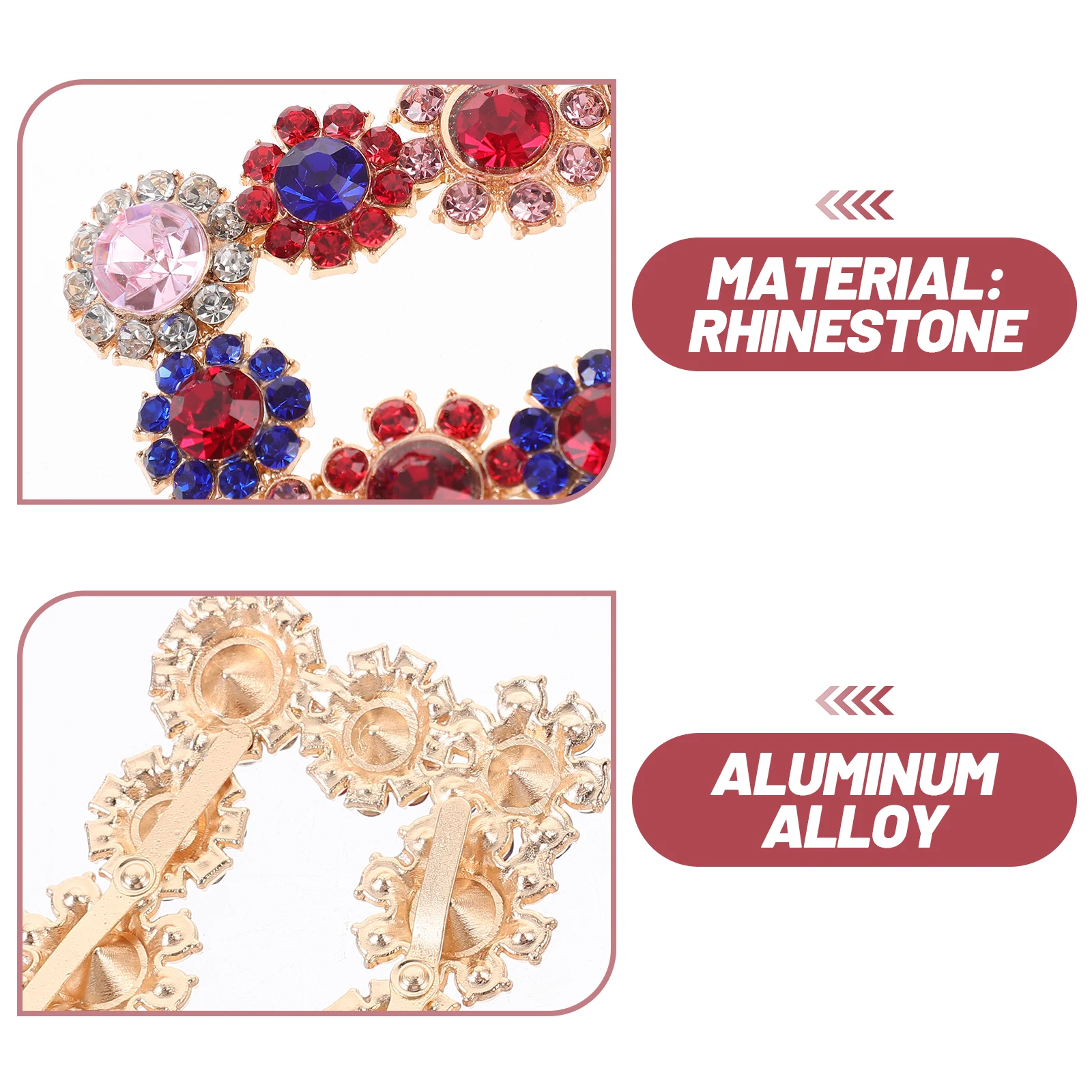 

2pcs Rhinestone Shoe Clips Women Shoes Decorations Wedding Ornaments Bridal Jewelry Heels Crystal Decors Practical Easy Install