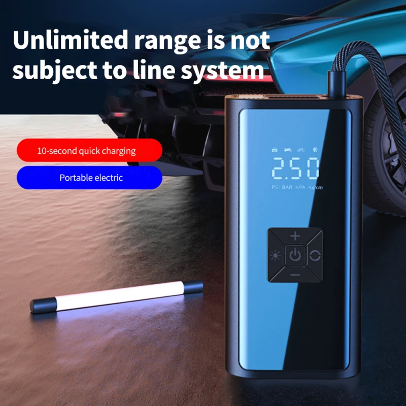 12V Car Digital Tire Inflator 150PSI Air Compressor 4500mAh Inflatable/Flashlight/SOS/Lighting lamp/Power Bank Charging
