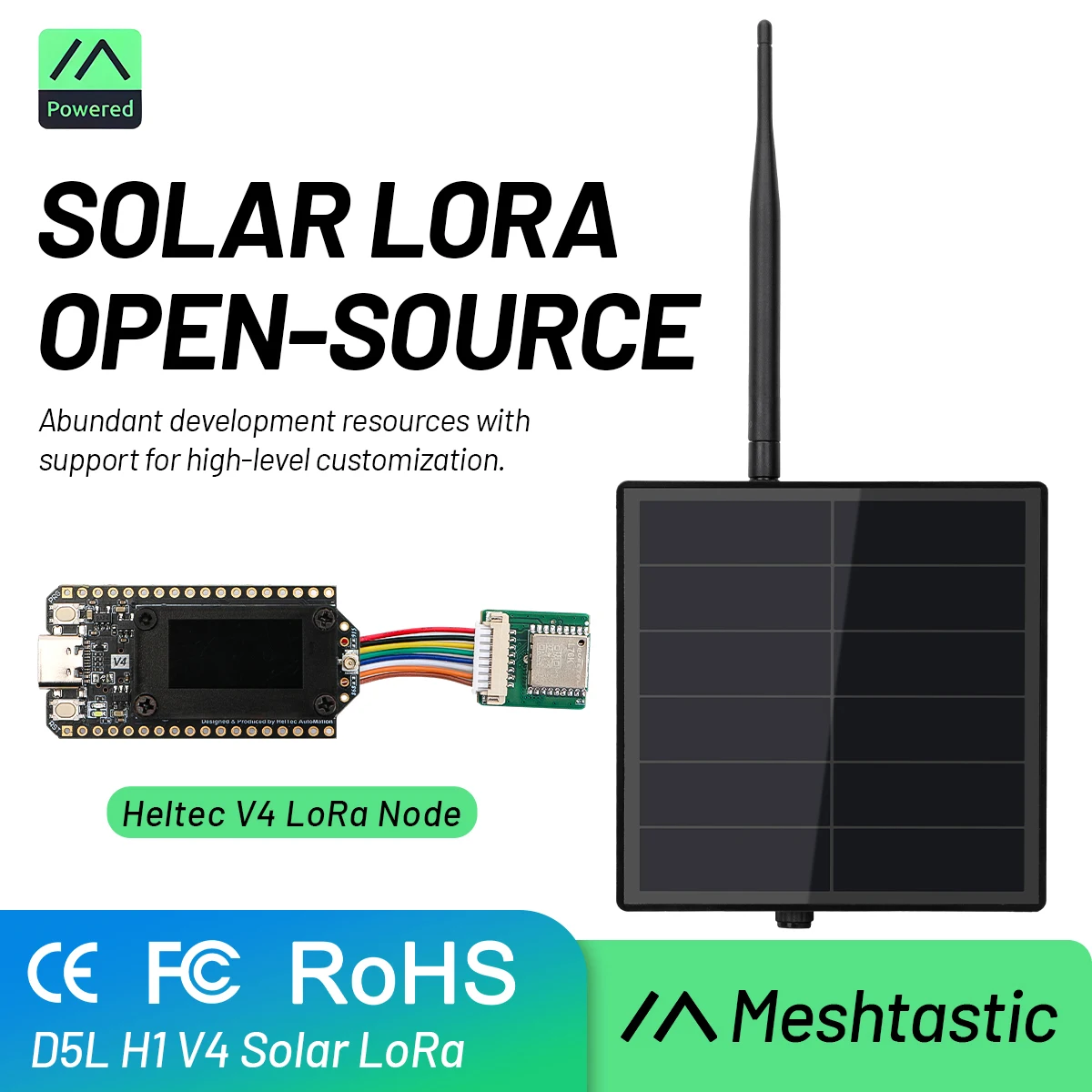 D5L Meshtasic Solar Powered Heltec LoRa 32 V4 ESP32 With GPS LoRa Module WiFi Bluetooth Low Power Solar Mesh Network