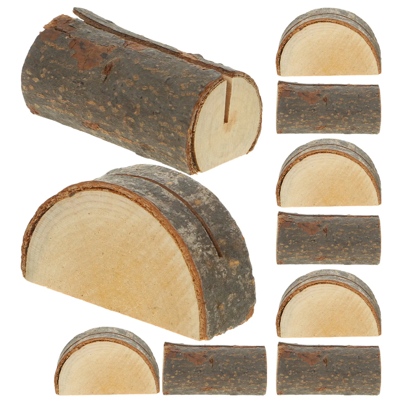 10Pcs Solid Wood Note Holders Table Number Stands Photo Clip Organizers Card Holders for Home Wedding Office Decoration