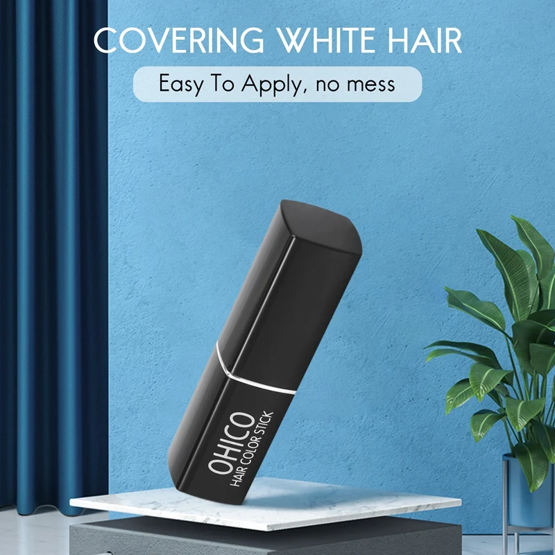 Ohico-مستخلصات نباتية طبيعية قلم صبغة شعر ، شكل أحمر شفاه ، غطاء شعر أبيض ، عصا لون للاستعمال مرة واحدة للجمال ، الموضة