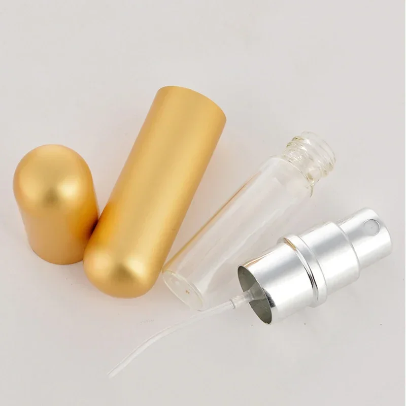 5/10/20/30/50 sztuk 5ml butelka perfum przenośna pusta butelka z rozpylaczem Mini aluminiowe perfumy Atomizer perfumy butelka do napełniania podróż