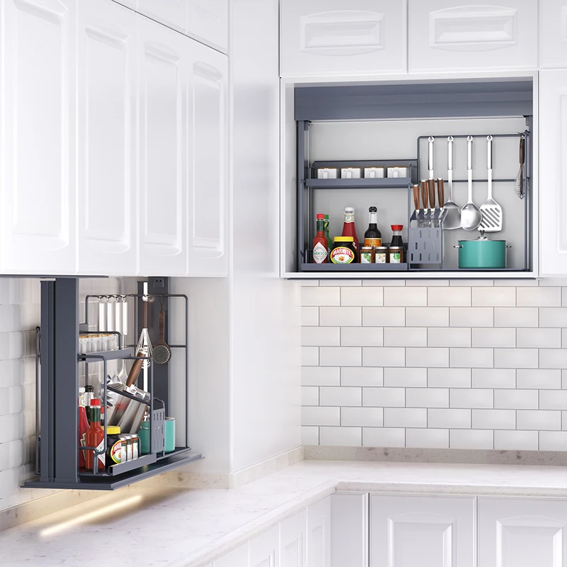 

Angel Particles Custom Wholesale Home Electric Lift Kitchenware Basket Wall Cabinet Accessories Large Capacity Stainless Steel