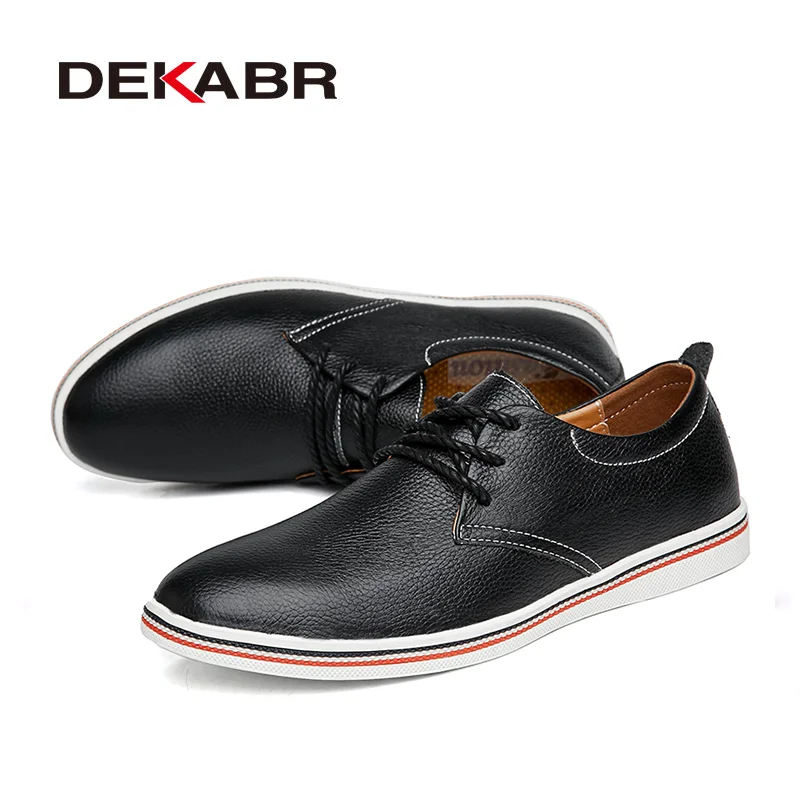 DEKABR Size 38~47 Men Casual Shoes Breathable Sneakers Fashion Masculino Genuine Leather Shoes Zapatos Hombre Sapatos Men Shoes