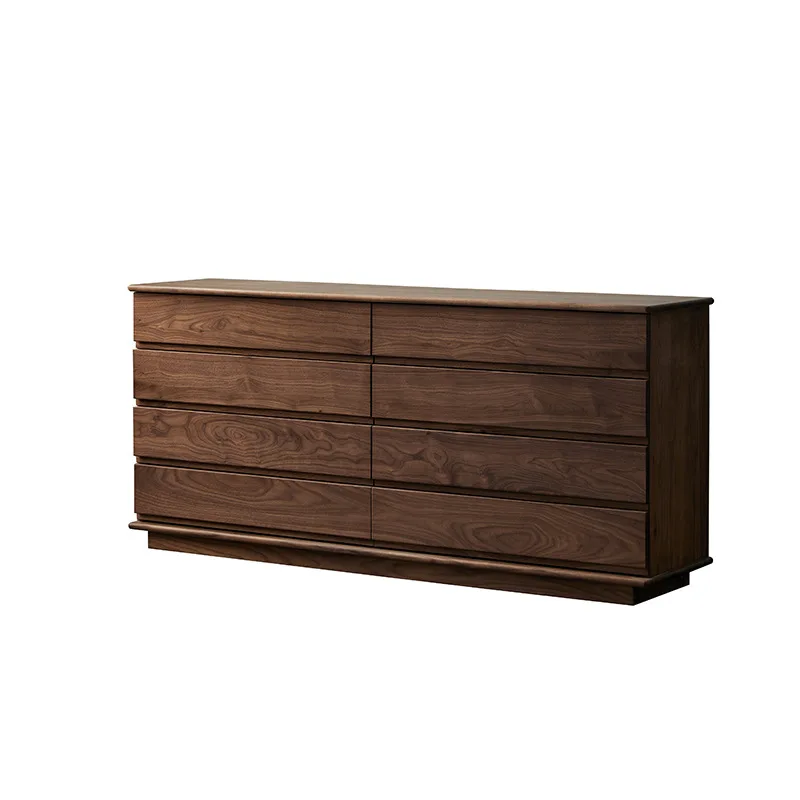 

North American black walnut solid wood eight-bucket cabinet Nordic simple bedroom living room storage