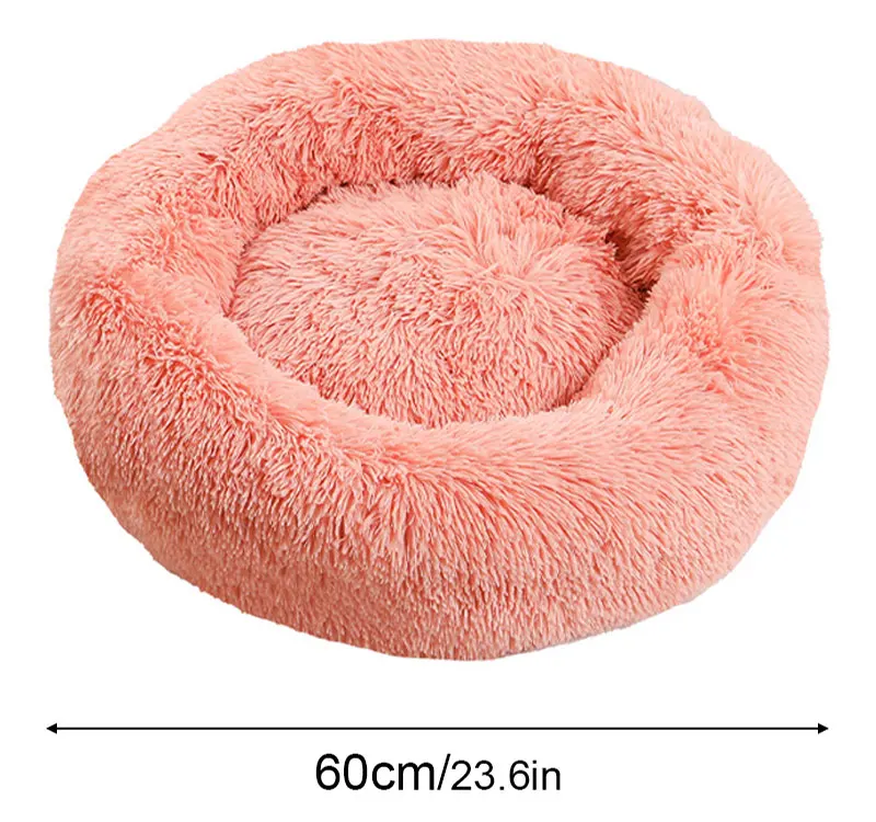 40-60cm Rundes Haustierbett für Große Hunde Superweiches Katzenbett Langhaariges Hundekissen Katzenmatte Tier-Schlafsofa – Detail 5