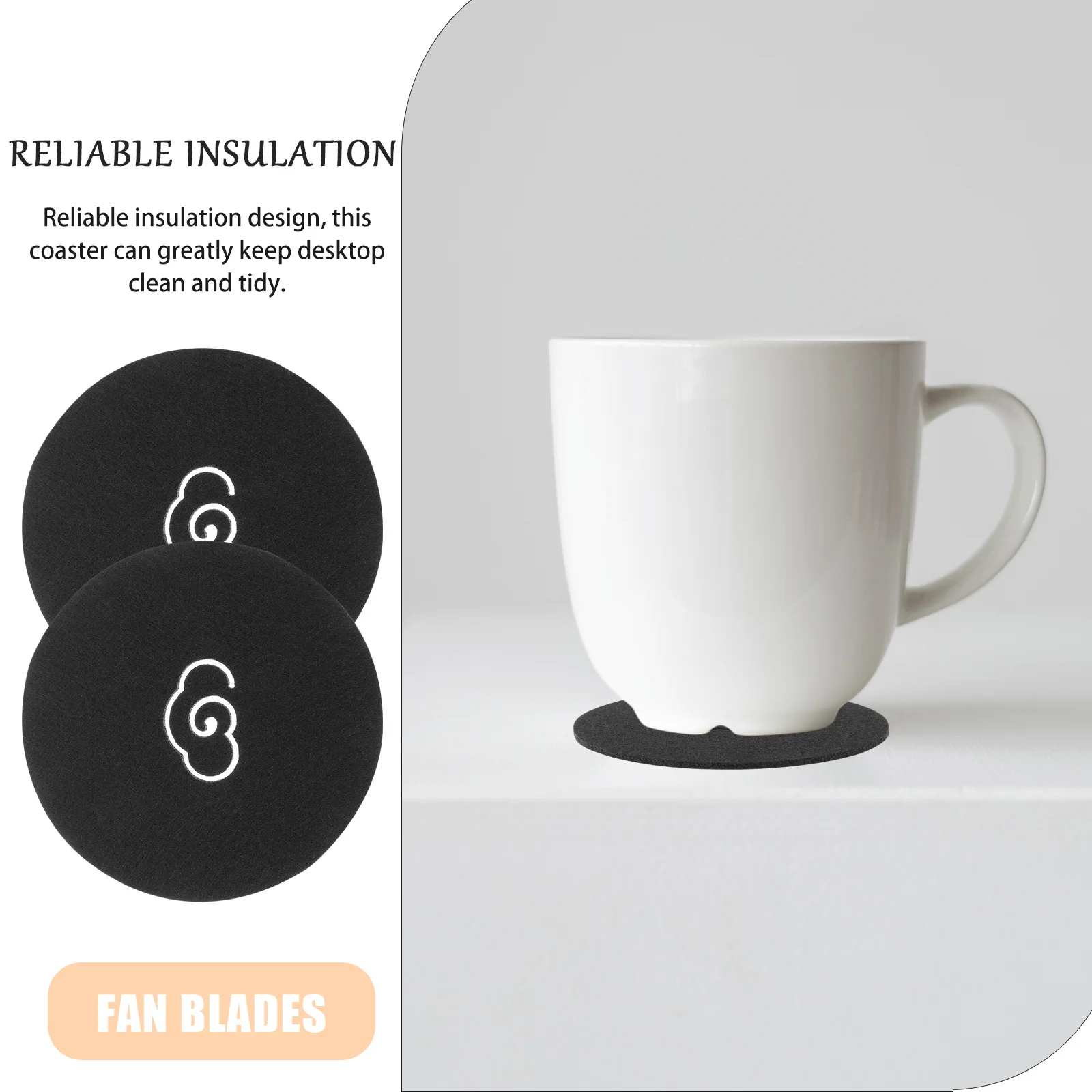 

50pcs Felt Coaster Premium Absorbent Insulated Cup Mat For Coffee Tea Home Office Decorative Table Protection Reusable Placemats