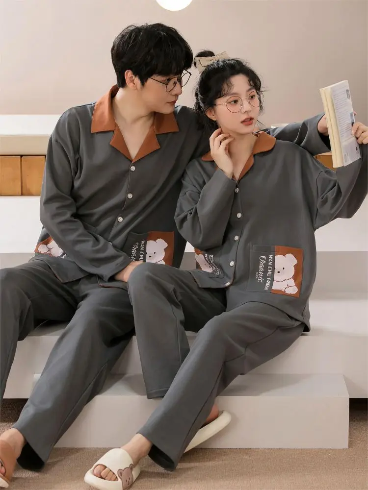 Winter Couple Pajama Sets Home Clothes Women Set Cozy Warm Men New in Sleepwear Plus Size Family Christmas Pajamas Cotton