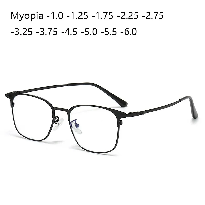 

2024 Myopic Glasses Fashion Trend Transparent Big Frame Men's and Women's Flat Myopia Goggles