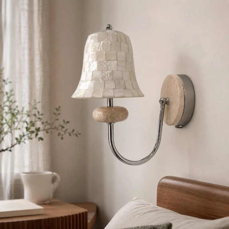 Retro Shell Design Wall Lamps Modern Creative Arts LED Wall Sconces Bedroom Bedhead Homestay Atmosphere Illumination Wall Light