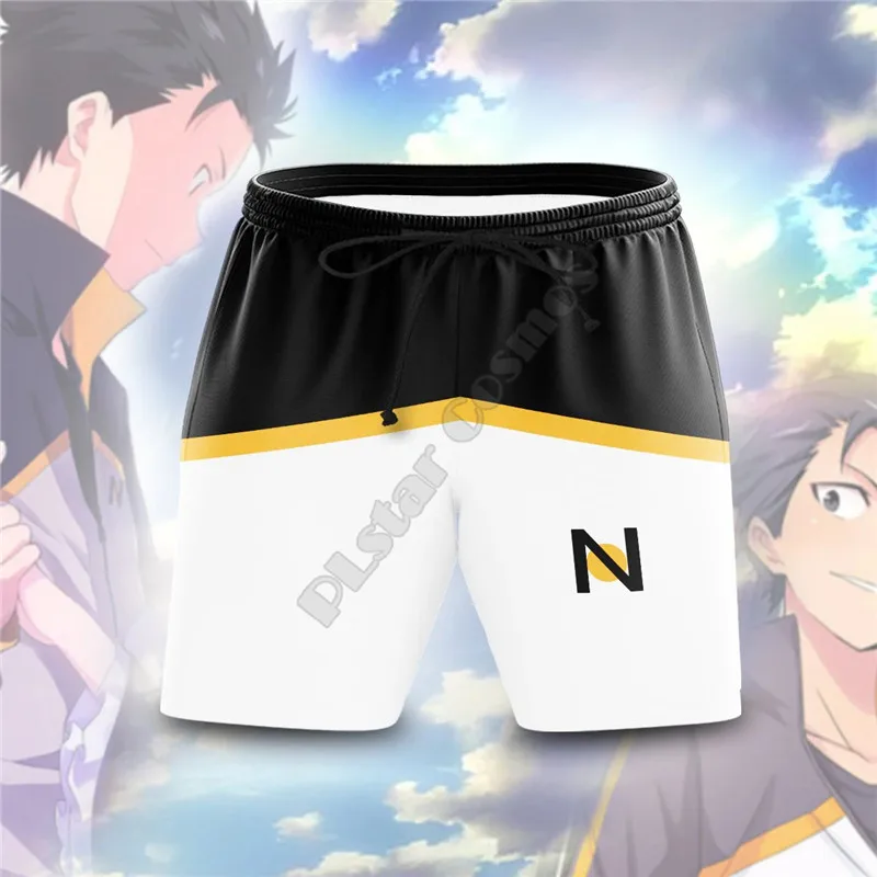 PLstar Cosmos Re Zero Subaru Natsuki Beach Shorts 3D Printed Summer Casual Men Shorts Loose Quick Drying shorts Cosplay Clothes