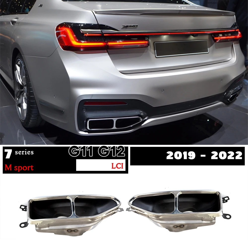 

M760i Stainless Steel Exhaust End Pipe Tips for BMW 7 Series G11 G12 LCI 2019 - 2022 730i 730Li 740i 740Li 745e 745Le 750i 750Li