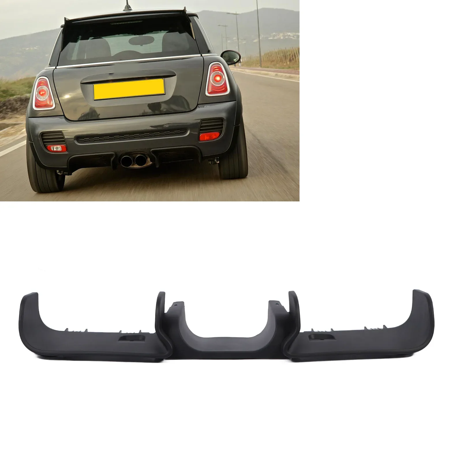 Rear Center Diffuser 51747330558 Aerodynamic Bumper Centre Air Duct Channel Reflector for R56 R57 R58 R59 JCW