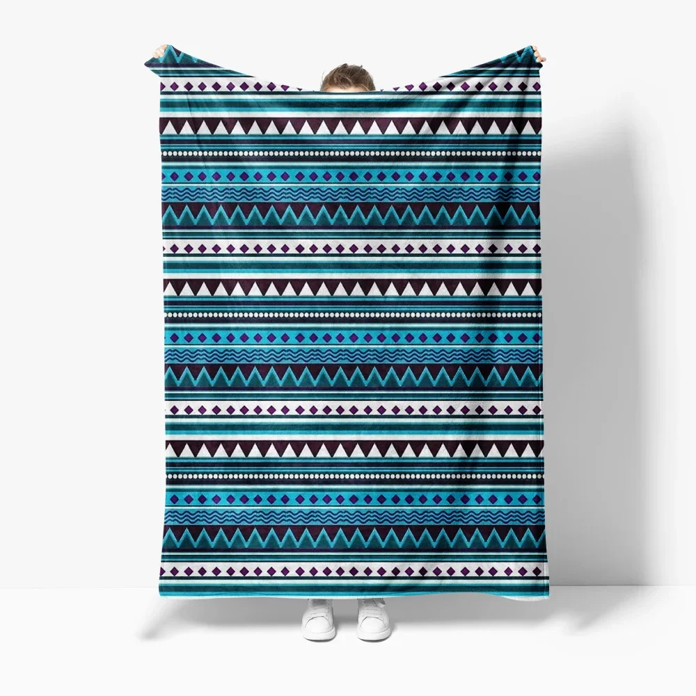 Colorful Tribal Pattern Blanket Geometric Kilim Style Throw Blanket Soft Cozy Sofa Bed Bedspread for Kids Teens Women
