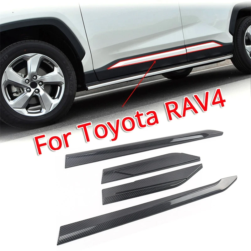 

Лидер продаж-накладки для Toyota RAV4, накладки на боковые двери, защита корпуса двери от царапин 2019 2020 2021, углеродное волокно