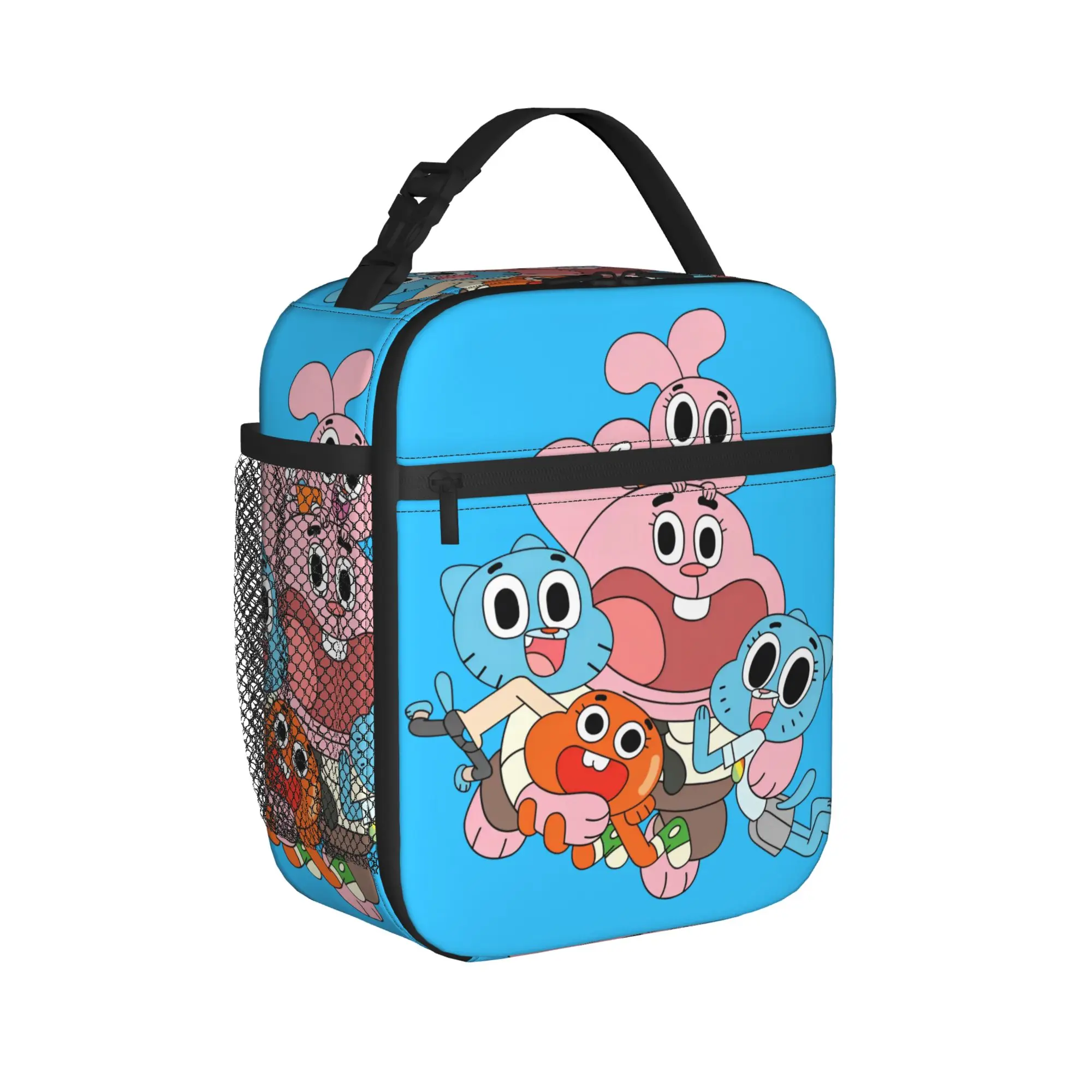 Gumballs  Cartoon  Insulated Lunch Bags Cooler Bag Reusable,Meal Container Video Game High Capacity Lunch Box Tote College
