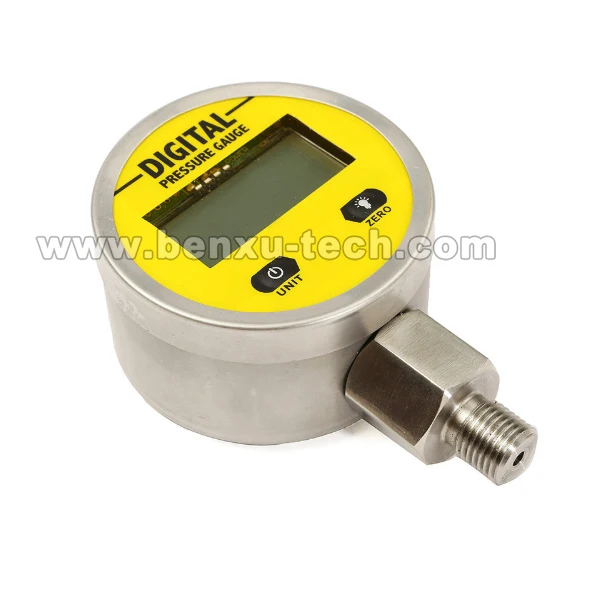 Battery-powered 304SS 4 LCD 1%FS Digtial Pressure Gauge