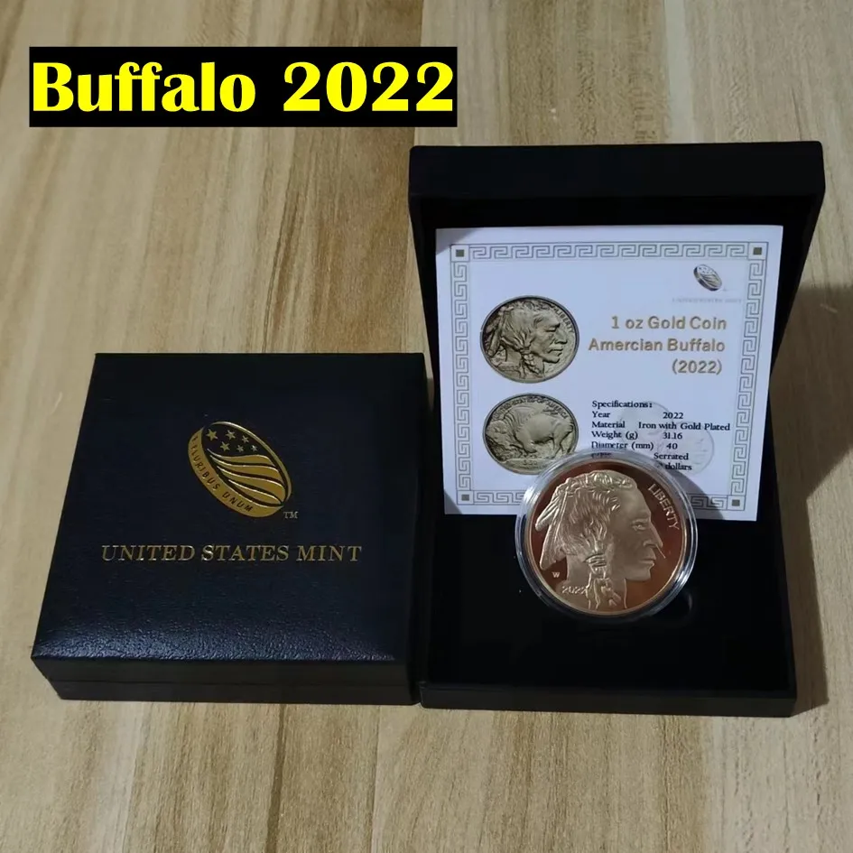 NONE 2023 uns Goldmünze 1 Unze Freiheit Münze mit Box Eagle Münze Sammlerstücke Kunst kreative Wohnkultur 3