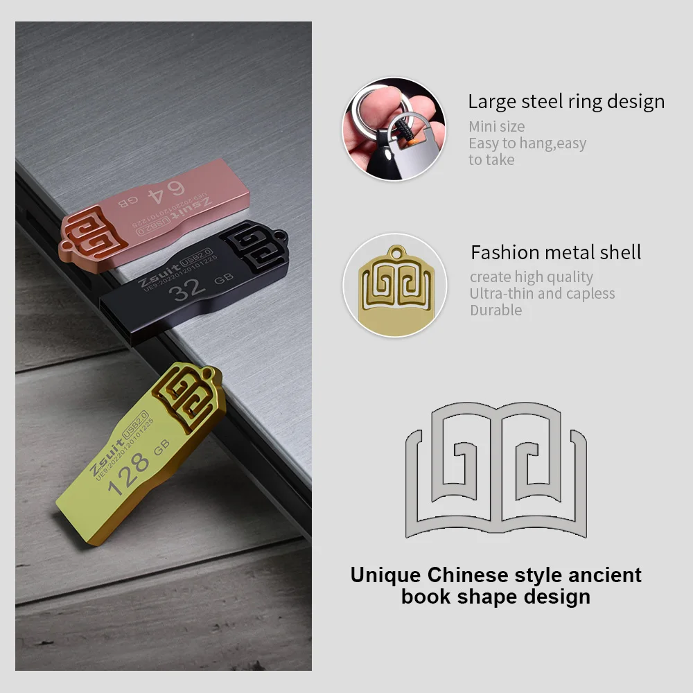 2023 New USB Flash Drive Mini Metal Pendrives 64GB Pen Drive Usb Stick High Speed Usb 3.0 Portable Computer Memory Stick 128gb