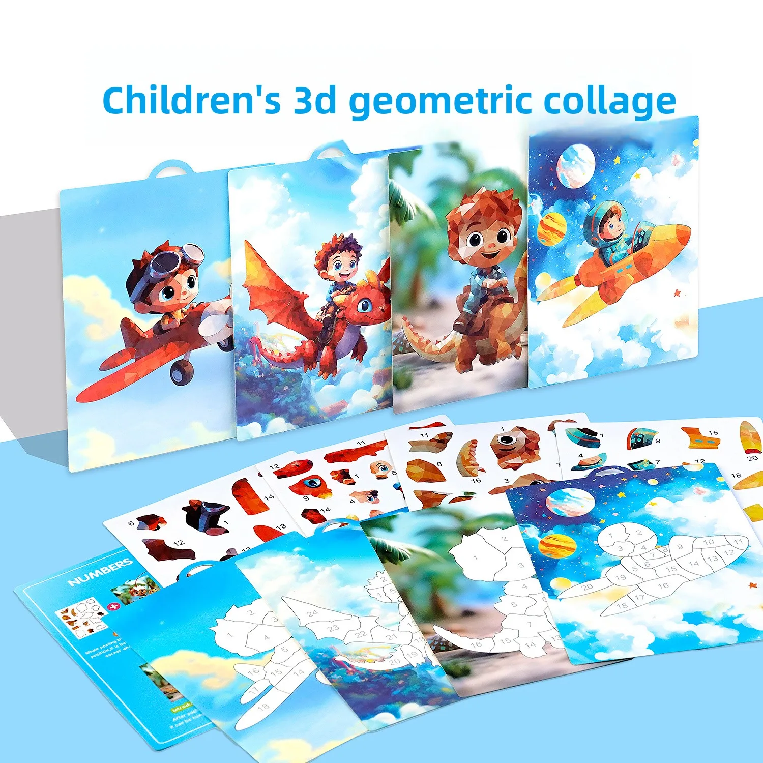 3D Geometric Collage Children DIY Handmade Three-dimensional Creative Early Education Focus on Enlightenment Puzzle Sticker