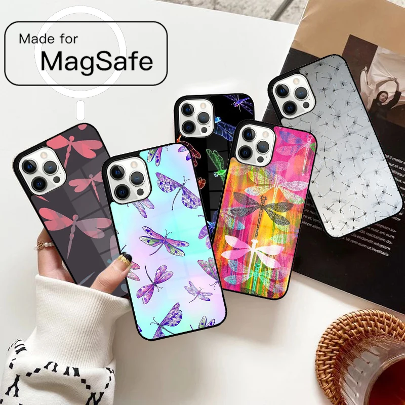 اليعسوب لينة المغناطيسي قضية الهاتف آيفون 17 الهواء 16e 12 13 14 15 برو ماكس Magsafe غطاء لاسلكي