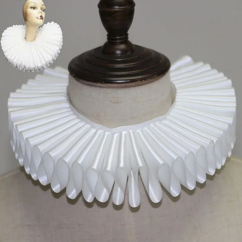 راف كاذبة طوق إليزابيث تيودور القرون الوسطى عصر النهضة زي مهرج السيرك الرقبة ملحق كشكش وهمية طوق الكبار الرجال النساء